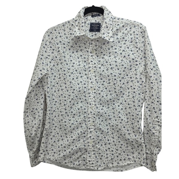 Abercrombie & Fitch Other - Abercrombie & Fitch Super Slim White Shirt with Navy Floral Button Up Small